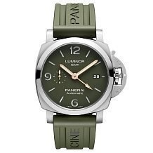 Panerai 2020 PAM1056 Luminor 1950 GMT Green Dial 44mm Automatic Stainless Watch 10555 - фото 14272