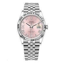 Rolex Datejust 36 Pink set with diamonds Roman VI and IX 126234 11227 - фото 14821