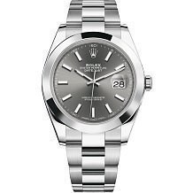 Rolex Datejust 41 Steel Smooth Bezel Oyster 126300 Dark rhodium 10928 - фото 14963