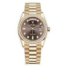 Rolex Day Date Ladies Dark grey set with diamonds 128348RBR 10445 - фото 15196
