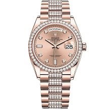 Rolex Day-Date 36 Everose gold Bezel set with diamond President Bracelet 128345rbr-0020 11315 - фото 15203