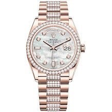 Rolex Day-Date 36 Everose gold Bezel set with diamond President Bracelet 128345rbr-0030 11836 - фото 15205