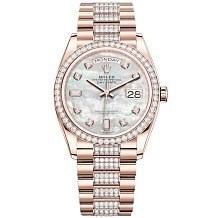 Rolex Day-Date 36 Everose gold Bezel set with diamond President Bracelet 128345rbr-0030 12665 - фото 15206