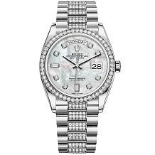 Rolex Day-Date 36 White gold Bezel set with diamond President Bracelet 128349rbr-0014 11443 - фото 15211