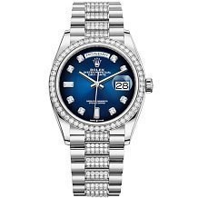Rolex Day-Date 36 White gold Bezel set with diamond President Bracelet 128349rbr-0016 10236 - фото 15212