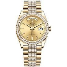 Rolex Day-Date 36 Yellow gold Bezel set with diamond President Bracelet 128348rbr-0027 13053 - фото 15220
