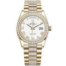 Rolex Day-Date 36 Yellow gold Bezel set with diamond President Bracelet 128348rbr-0043 13033 - фото 15224