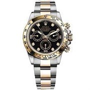 Daytona Steel and Yellow Gold 116523 Black set with Diamonds 11292