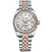 Rolex Datejust 31 Everose Rolesor Fluted Bezel Jubilee 178271 mother of pearl diamond dial 12257