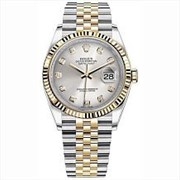Rolex Datejust 36 Steel and Gold Yellow Gold Fluted Bezel 116233 11110
