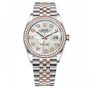 Rolex Datejust 36 White mother-of-pearl set with diamonds 126281RBR 12952