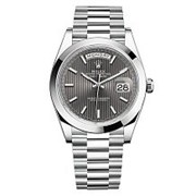 Rolex Day-Date II Dark rhodium stripe motif 228206 12364